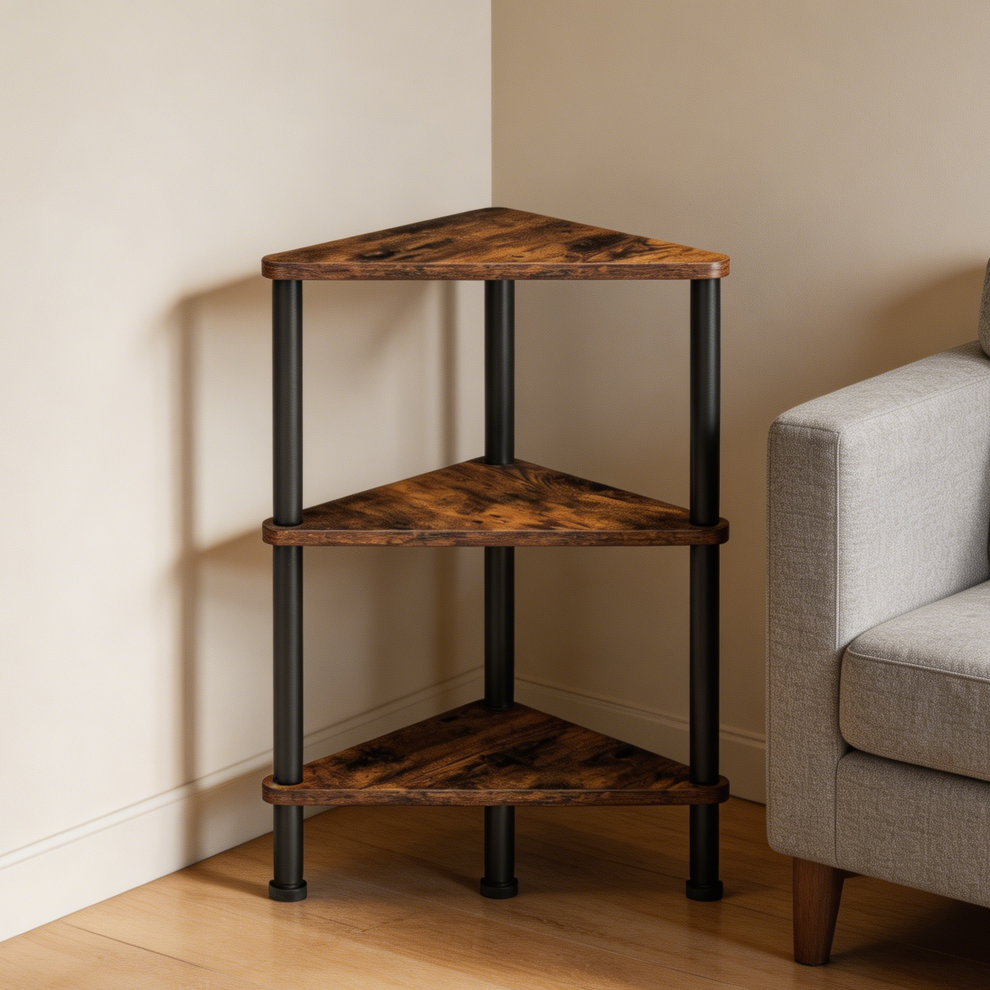 Triangle Metal Frame Corner Shelf
